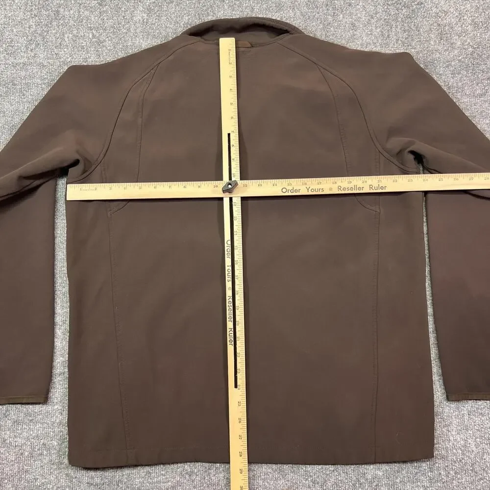 The North Face Jacket Mens Large Brown Softshell Fleece Lined Full Zip Hiking